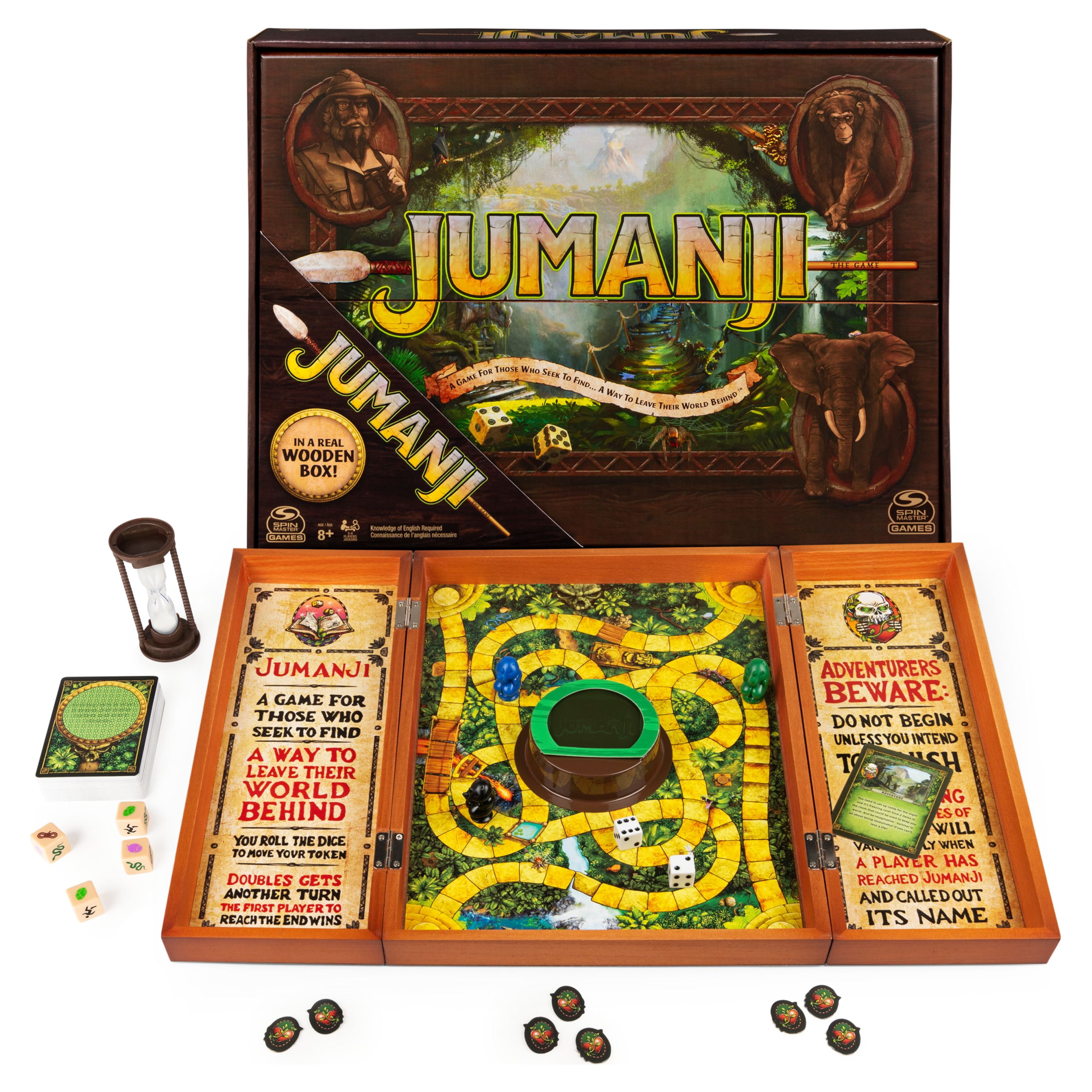 Jumanji The Game Real Wooden Box Edition of the Classic Adventure Board  Game for Kids and Families Ages 8 and up