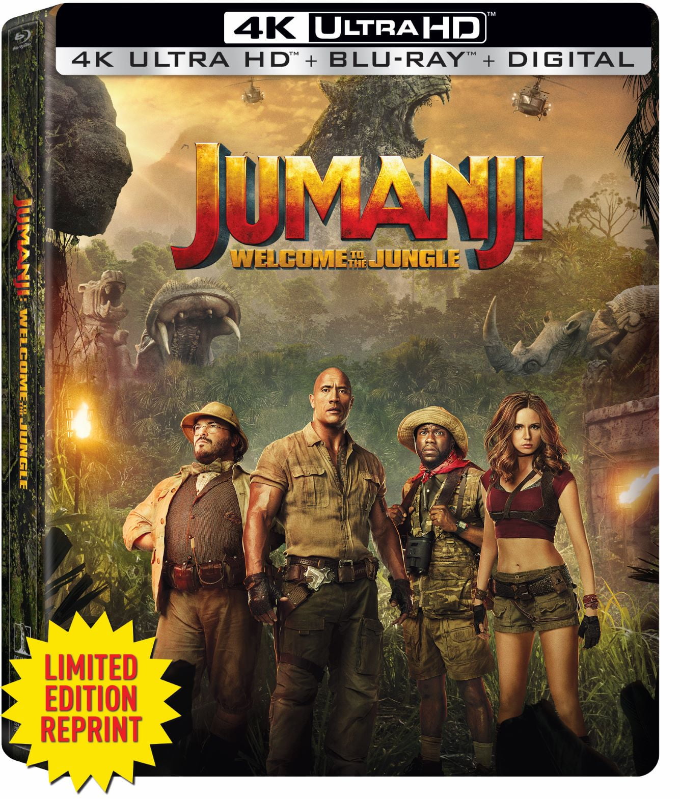 Jumanji: Welcome To The Jungle (4K Ultra HD, Blu-Ray, Digital) (Steelbook Edition) [2017]