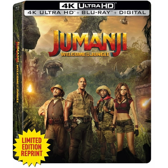 Jumanji: Welcome To The Jungle (4K Ultra HD, Blu-Ray, Digital) (Steelbook Edition) [2017]