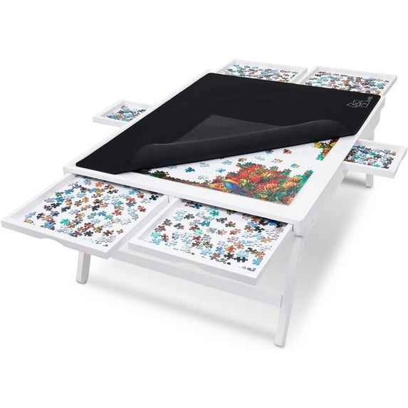 JUMBL 1500-Piece Wooden Jigsaw Puzzle Table, 27" x 35"