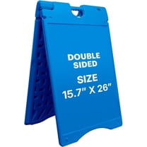 Jumbl A Frame Sandwich Board – 15.7 x 26" Display Sidewalk Sign with PVC Sign Protector (Blue)
