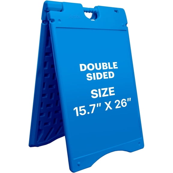 Jumbl A Frame Sandwich Board – 15.7 x 26" Display Sidewalk Sign with PVC Sign Protector (Blue)
