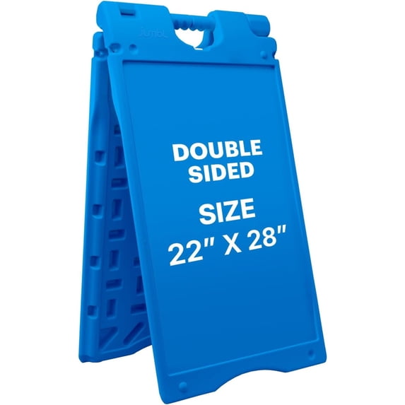 Jumbl A Frame Sandwich Board – 22 x 28" Display Sidewalk Sign with PVC Sign Protector (Blue)