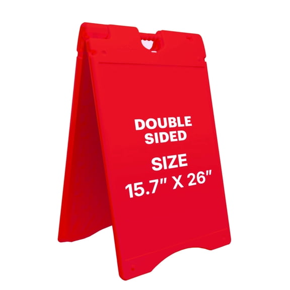 Jumbl A Frame Sandwich Board – 15.7 x 26" Display Sidewalk Sign with PVC Sign Protector (Red)