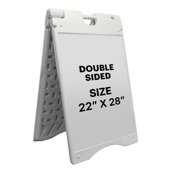 Jumbl A Frame Sandwich Board 22 x 28 Display Sidewalk Sign with PVC Sign Protector (White)