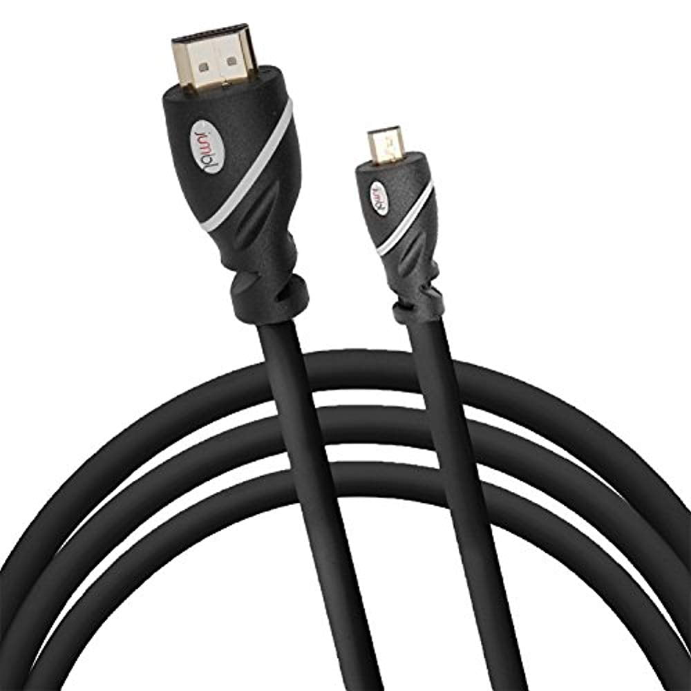 Jumbl High-Speed HDMI to Micro HDMI (Type D) Cable (3Feet) for Connecting Smartphones & Camcorders to a TV, Supports 3D & 4K Resolution, Ethernet, 1080P and Audio Return - White by Jumbl