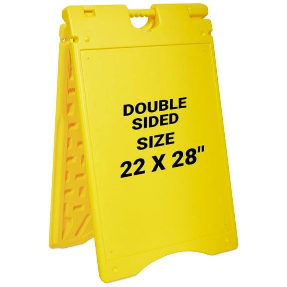 Jumbl A Frame Sandwich Board 22 x 28 Display Sidewalk Sign with PVC Sign Protector (Yellow)