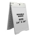 thumbnail image 1 of Jumbl A-frame Sandwich Board – 24 x 36” Display Sidewalk Sign with PVC Sign Protector (White), 1 of 9