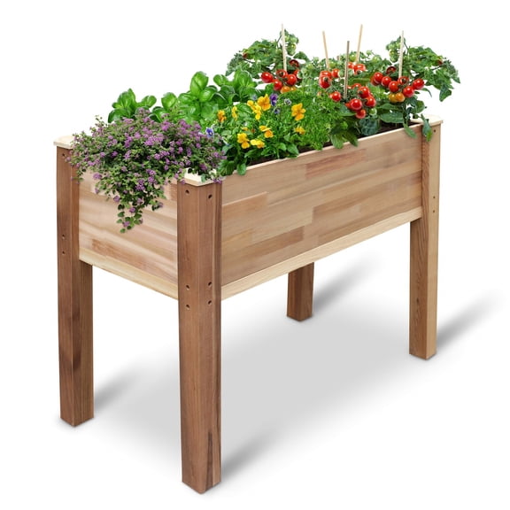 JUMBL Raised Canadian Cedar Garden Bed, Weather-Resistant, 34x18x30"