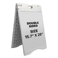 thumbnail image 1 of Jumbl A Frame Sandwich Board – 15.7 x 26” Display Sidewalk Sign with PVC Sign Protector (White), 1 of 7