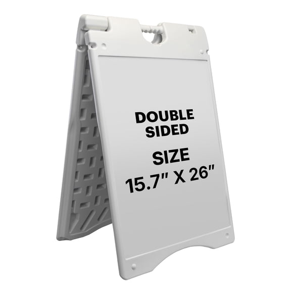 Jumbl A Frame Sandwich Board 15.7 x 26 Display Sidewalk Sign with PVC Sign Protector (White)