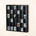 thumbnail image 1 of Jumbl Wood Shot Glass Wall Curio Display case - Black, 1 of 4