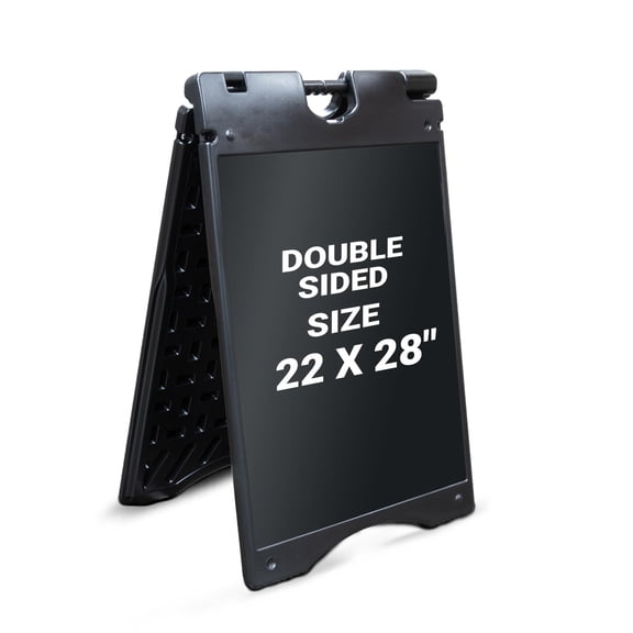 Jumbl A Frame Sandwich Board 22 x 28 Display Sidewalk Sign with PVC Sign Protector (Black)