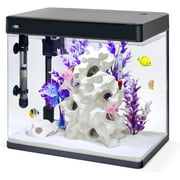 JumblPets Premium Fish Aquarium Kit, Complete Glass Fish Tank Kit w/LED Lighting & More (12 Gallon)
