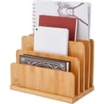 thumbnail image 1 of JumblWare Bamboo Desktop File Organizer, 4 Slot Wooden File Sorter, 1 of 7
