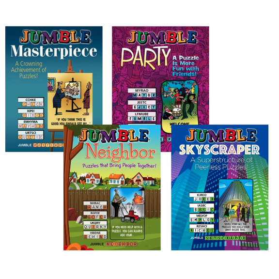 Jumble Puzzle 4 Pack : Jumble Masterpiece; Jumble Party; Jumble Neighbor; and Jumble Skyscraper (Paperback Collection)