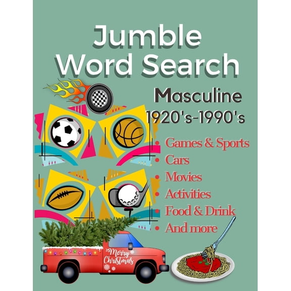 Jumble word search: Trivia games large print word find puzzles book for adults 1920's-1980's History Cars Masculine for grandad birthday g