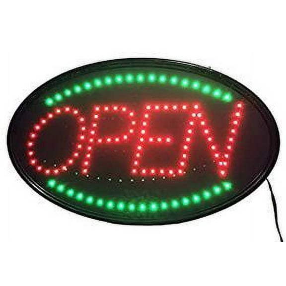 Jumbo 24" x 13" LED Neon Sign with Motion -"Open" (Red/Blue) B30 (Jumbo Green Open U33)
