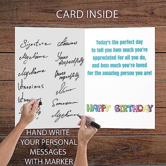 Jumbo 3-Foot Greeting Cards: Giant Birthday Card (Balloon Letters) 2 feet x 3 feet card with envelope, American Made