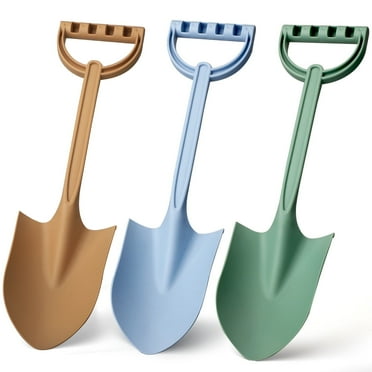 Jumbo 3 Pack Shovels 16 Inch, Heavy Duty Plastic Sand Spade Shovel for Kids Adults, Solid Beach Sand Toy- Great for Sandbox,Outdoor, Snow Scoop, Planting Digging, Gardening Shovels for Toddlers
