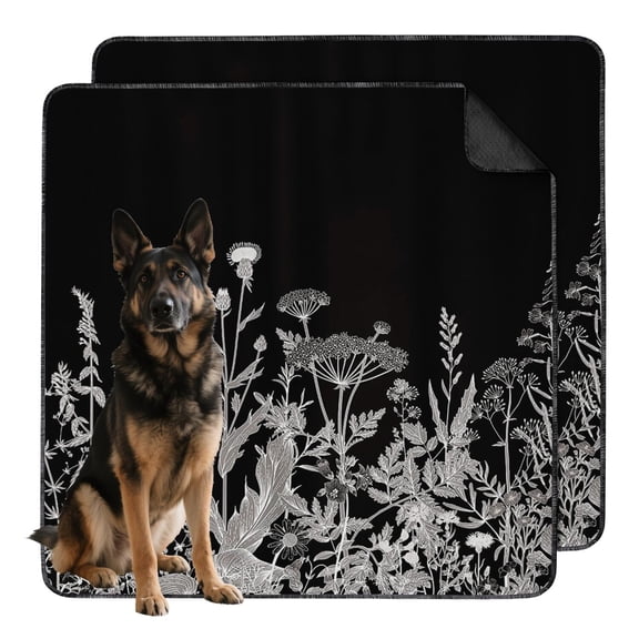 Jumbo 48x48 Inch Reusable Dog Training Pad 2-Count, Super Absorbent Washable Puppy Training Mat, Leakproof & Skid-Resistant for Hardwood Floors, Floral