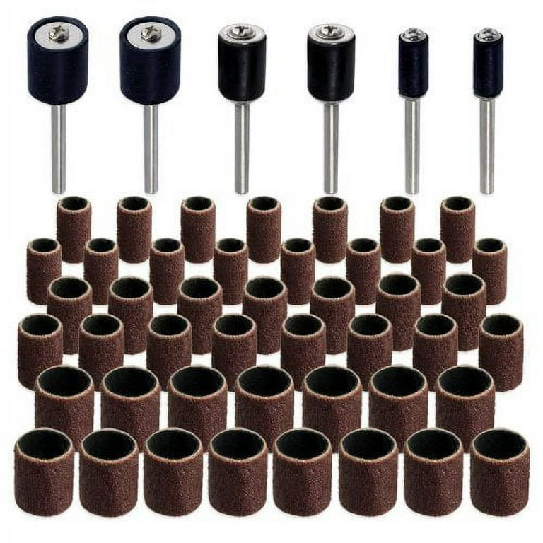 Jumbo 51pc Drum Sanding Kit - Fits Dremel - Includes Rubber Drum Mandrels -  1/2, 3/8 & 1/4