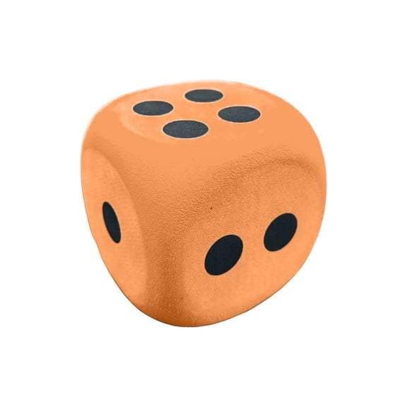 Jumbo 6 Sided Game Dice Individually Wrapped Oversized Party Favor for Events 3in Orange