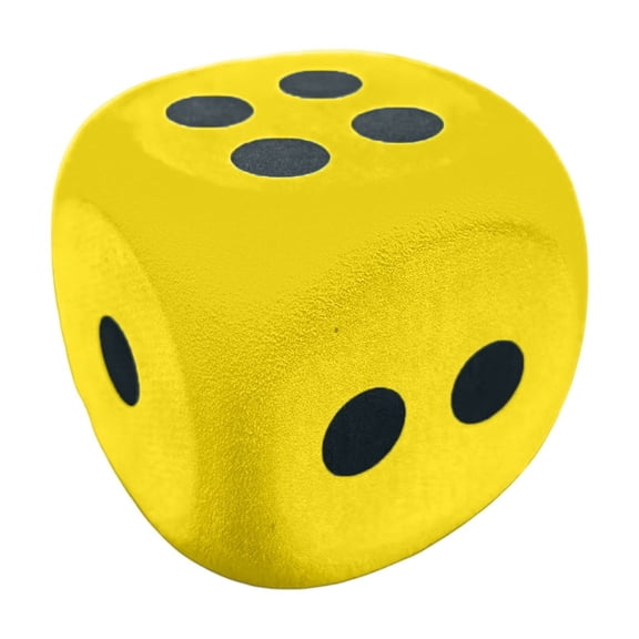 Jumbo 6 Sided Game Dice Individually Wrapped Oversized Party Favor for Events 3in Yellow