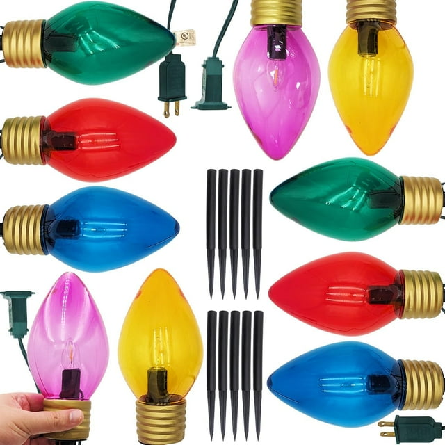 Jumbo 7½inch Christmas Walkway or Hanging Lights for Outdoor & Indoor