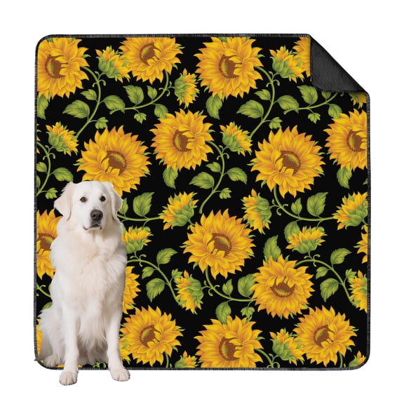 Jumbo 72x72 Inch Washable Dog Training Pads, Reusable Highly Absorbent Wee Pads with Flower Pattern, Quick Dry Technology for Frequent Indoor Usage