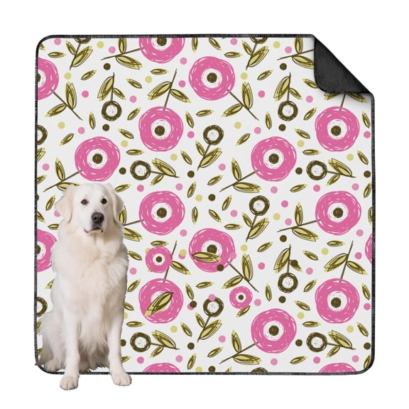 Jumbo 72x72 Inch Washable Puppy Pads Reusable, Highly Absorbent Dog Wee Pads with Flower Pattern, Multi-Layer Construction for Maximum Absorption