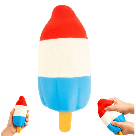 Jumbo 8.66" Sensory Squishy Stress Relieving Popsicle Figure, Squeeze Fidget for Adults Novelty Office Decor & Relaxation Tool