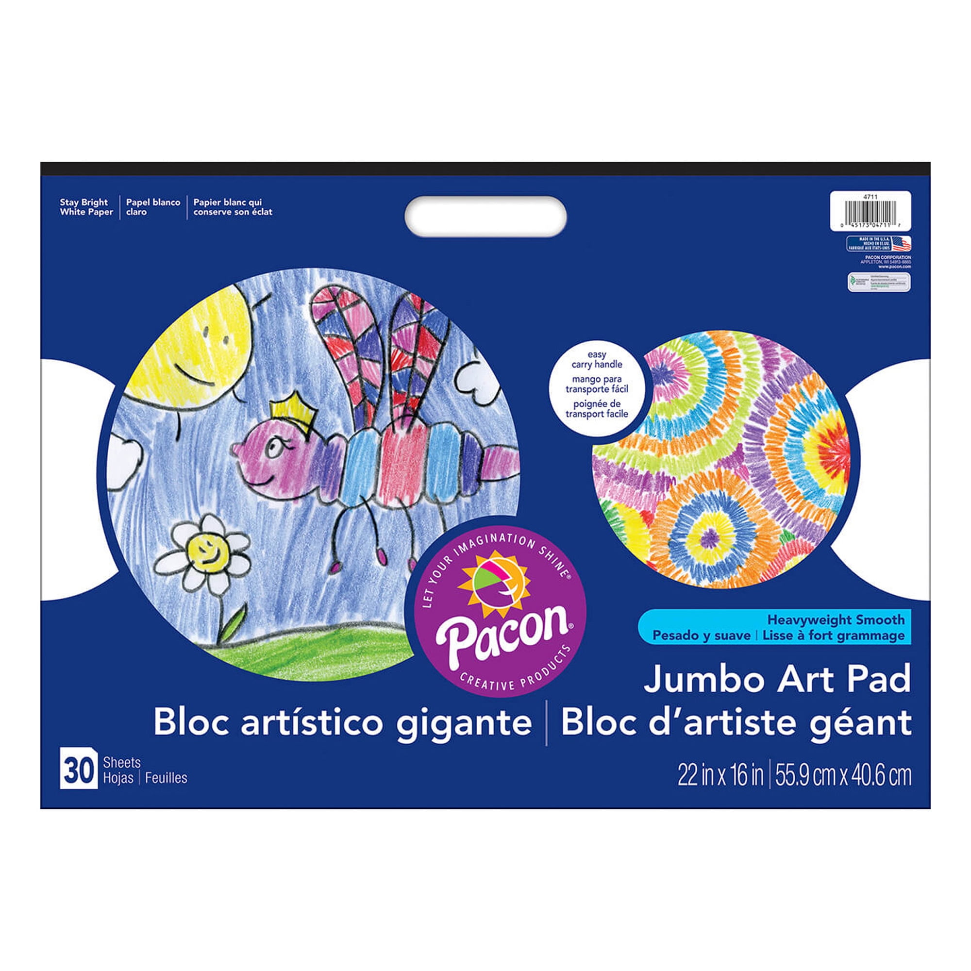 Jumbo Art Pad, 22" x 16", White, 6/pkg