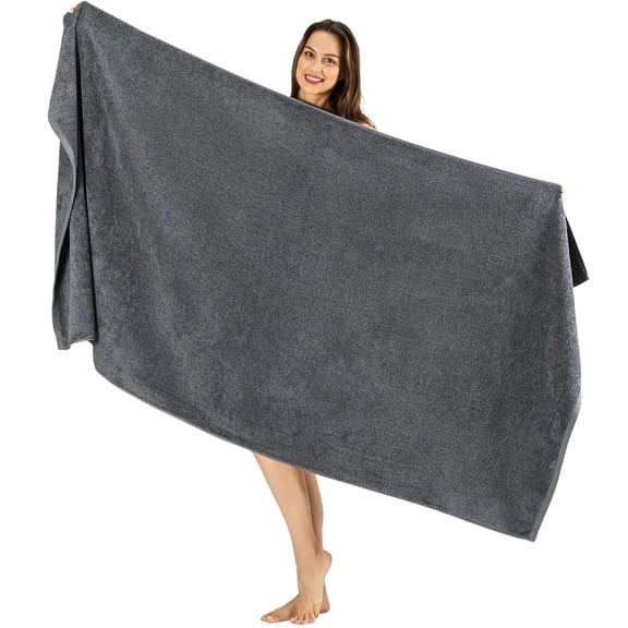 Jumbo Bath Sheet Gray 40x80 Inch 100% Cotton Luxury Towel
