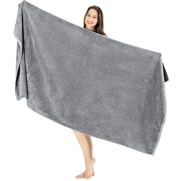 Jumbo Bath Sheet Silver 40x80 Inch 100% Cotton Spa and Beach Towel