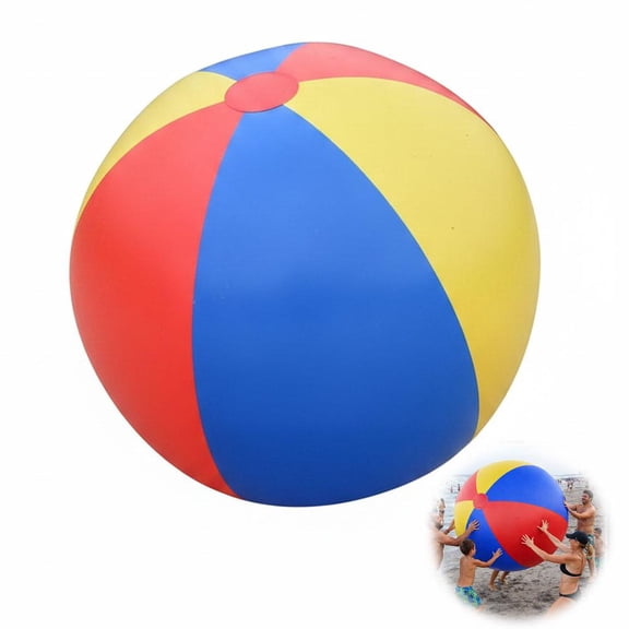 Jumbo Beach Balls,Giant Inflatable BeachBalls,Inflated Extra Large Rainbow Inflatable Ball,Plastic Huge Water Balls for Summer Swimming Pool Parties,Outdoor Beach Party and Games