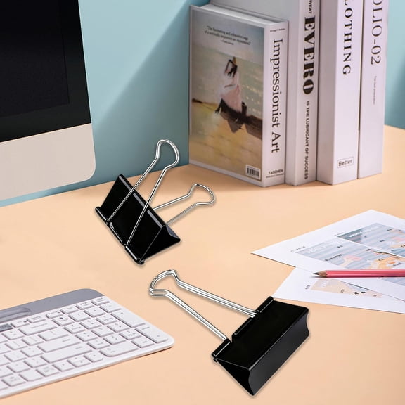 Jumbo Binder Clips - 3 Inch Extra Large Binder Clip 6 Pack Big Metal Paper Clamps Black for Office Supplies$$Office