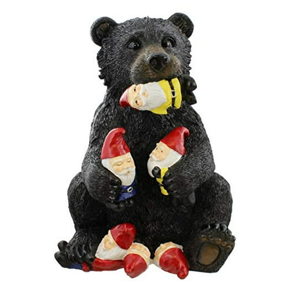 Jumbo Black Bear/Garden Gnome Statue - Lawn Patio Art Sculpture