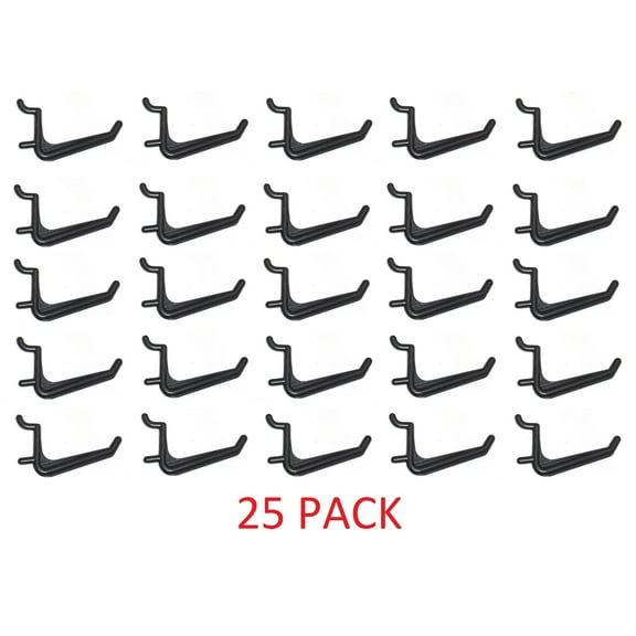 Jumbo Black Plastic Pegboard Hooks Garage / Tools / Storage / Organization / Jewelry / Crafts - 25