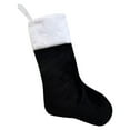 thumbnail image 1 of Jumbo Black Plush Christmas Stocking, 17-Inch Giant Oversized Xmas Hanging Mantel Decor with White Cuff, 1 of 9