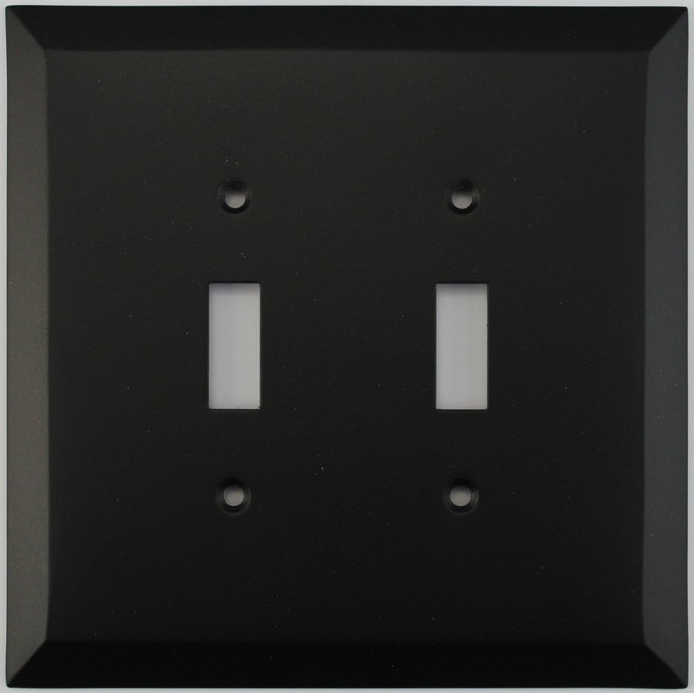 Jumbo Black Switch Plates (2 Gang Toggle Switch)