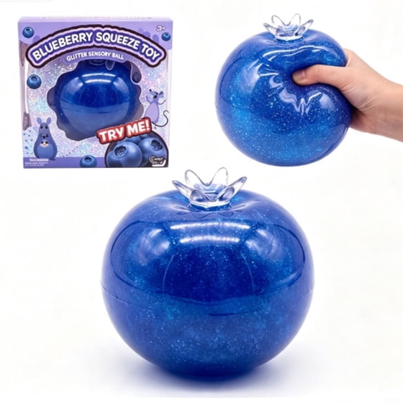 Jumbo Blueberry Squishy Toys - Slow Rising Stress Relief Squeeze Toys for Adults, Fruit Shaped Office Desk Fidget Toys