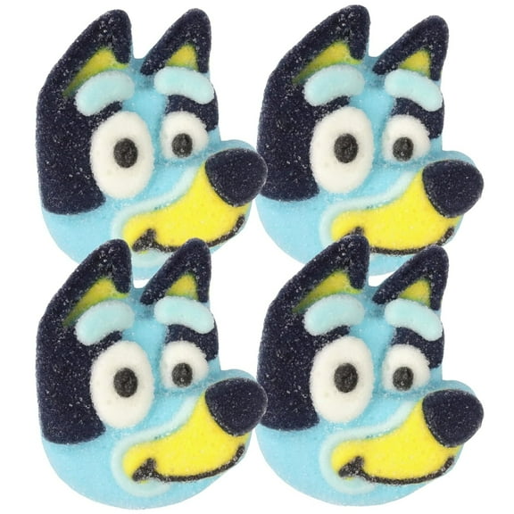 Bluey Candy Jumbo Marshmallows, OKA4Sugar Coated Treats, Individually Wrapped Pieces, 4 Count Box