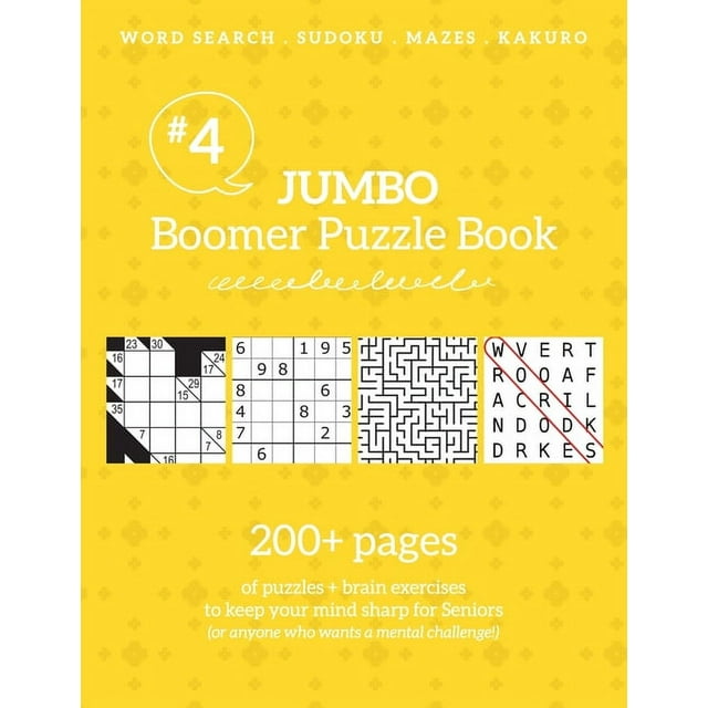 Jumbo Boomer Puzzle Book #4 : 200+ pages of puzzles & brain exercises to keep your mind sharp for Seniors: 200+ pages of puzzles & brain exercises to keep your mind sharp for Seniors (Paperback)
