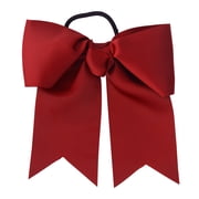 Jumbo Bow Pony with Tails Dark Red