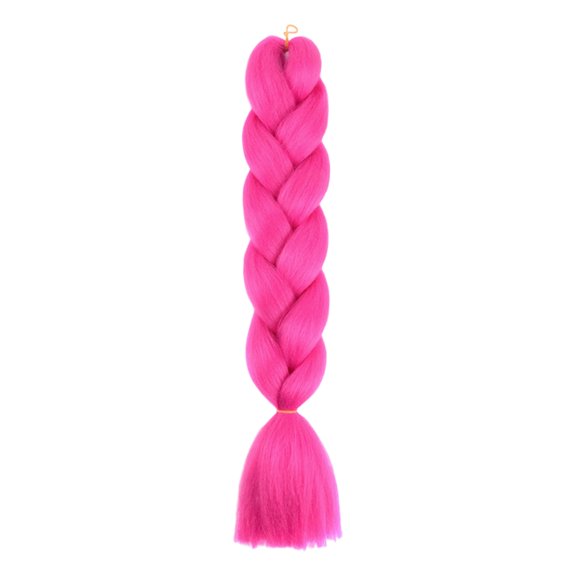 Jumbo Braiding Hair Human Hair Wig for Women, Heat Resistant Crochet Twist Braiding Hair Extensions for Daily Styling(Hot Pink,60×11cm / 24×4in)
