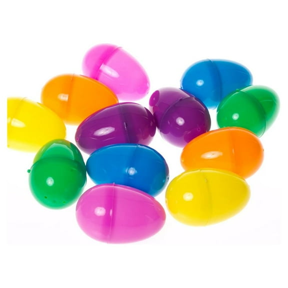 Jumbo Bright Plastic Easter Eggs - Assorted Colors - 12 Pieces