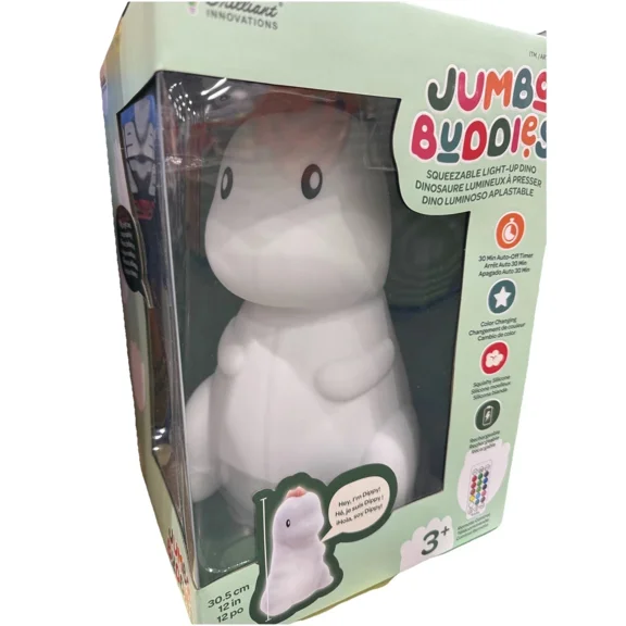 Jumbo Buddies 12" Squeezable Color-Changing Light-Up Lamp w/ Remote - Dino