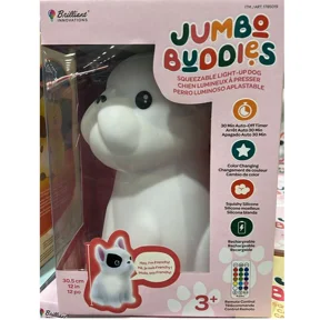 Jumbo Buddies 12" Squeezable Color-Changing Light-Up Lamp w/ Remote - Dog