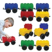 BiggoBlocks Train Cars Set - Jumbo Building Blocks for Kids Ages 3-8